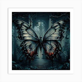 Dark Gothic Grunge Butterfly I 1 Art Print