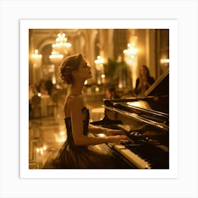 Woman Playing A Piano2 Poster