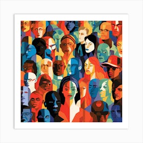 Crowd Of People Art Print