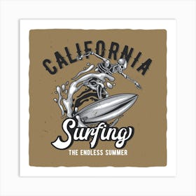 California Surfing Art Print