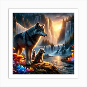 Beautiful AI Wolf Art Art Print