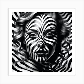 Zebra Face Painting Art Print