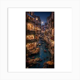 Venice At Night Art Print