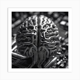 Brain On A Circuit Board 54 Art Print