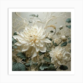 Flowers Astra, William Morris Style. Bedroom, livingroom print art Art Print