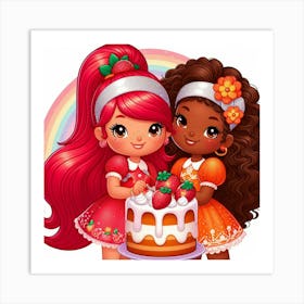 Strawberry Shortcake with orange blossom Art Print