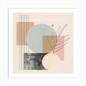 Botanical Geometry: Abstract Fusion of Nature and Form Art Print