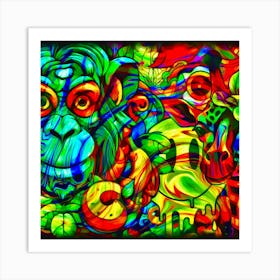 Psychedelic Animals Art Print