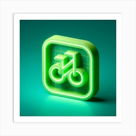 Neon Bike Icon 2 Art Print