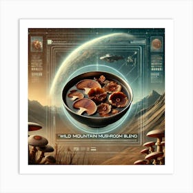 Wild Mountain Mushroom Blend Scifi Art Print