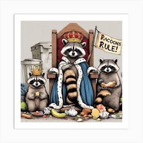 Raccoons Rule Art Print