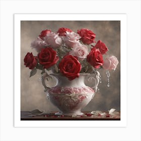 Roses In A Vase 1 Art Print