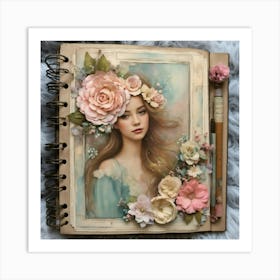 Girl With Flowers 4 Art Print