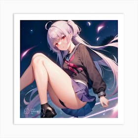 Anime Girl In School Uniform Art Print