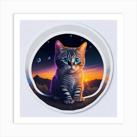 Cat Colored Sky (109) Art Print