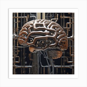 3d Rendering Of A Human Brain 9 Art Print