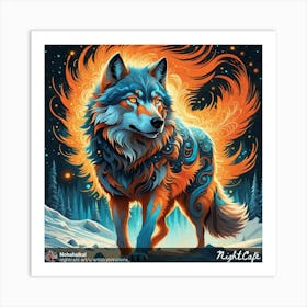 Nightcap Wolf 1 Art Print