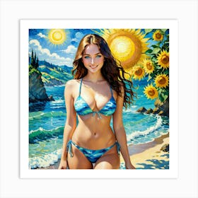 Girl In A Bikini iok Art Print