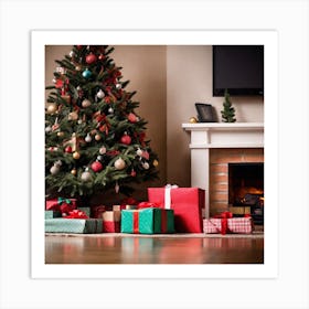 Christmas Tree With Presents 19 Art Print