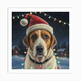 Christmas Dog Canvas Art Art Print