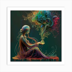 Genie in a bottle, artwork print Art Print