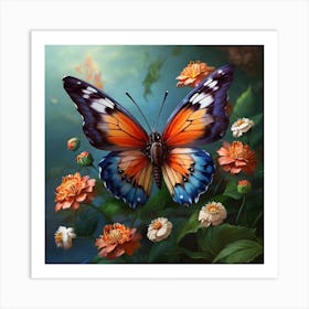 Butterfly In The Garden 1 Art Print