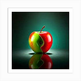 Firefly Apple, Red, Green, Yin Yang, Symbol, Light, Reflection, Surface, Balance, Harmony, Contrast, (8) Art Print