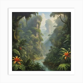 Jungle River paintings art print 7 Art Print