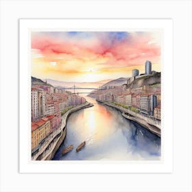 Porto - Sunset Art Print