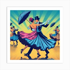 Waltz dance, pop art 1 Art Print