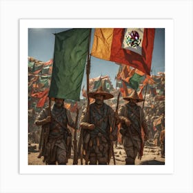 Mexican Flags 14 Art Print
