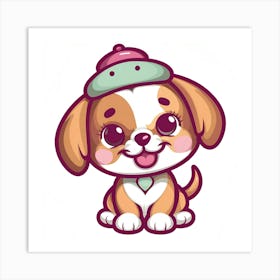 Cute Puppy In A Hat Art Print