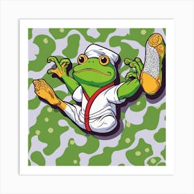 Frog Karate Art Print