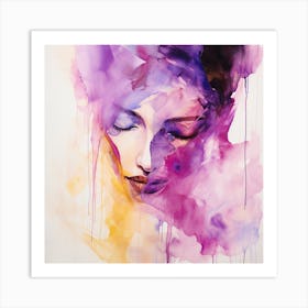 Watercolour Of A Woman Art Print