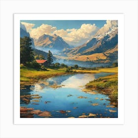 Valley In The Mountains Art Print