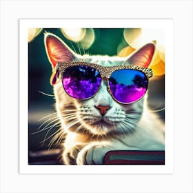 Cat With Sunglasses 1 Art Print