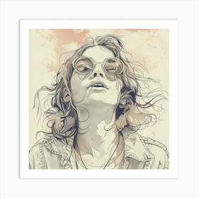 Girl With Glasses 1 Art Print