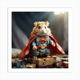 Superman Hamster 7 Art Print