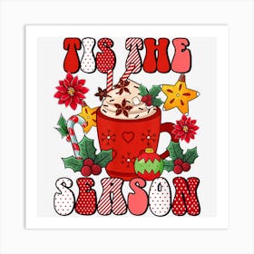 Tis The Season Christmas Hot Cocoa Family Christmas Pajamas Art Print