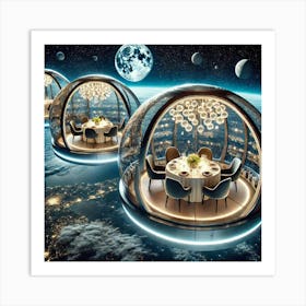 A Futuristic Restaurant Feature Called Exclusive Dining Pods 1024x1024 Art Print