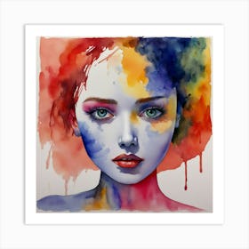 Watercolor Of A Girl 1 Art Print