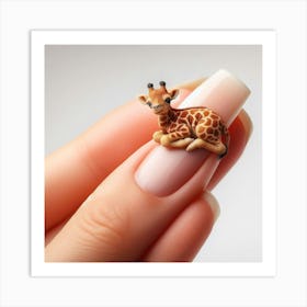 Giraffe Nail Art Art Print