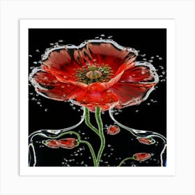 Poppies In Water Art Print