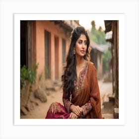 Beautiful Indian Women in Village Art Print