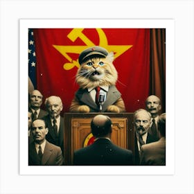Communist Cat 2 Art Print