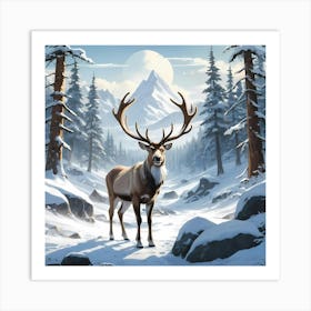 Majestic Reindeer Art Print