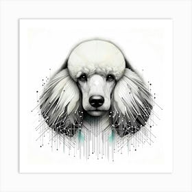 Poodle Head - Abstract Line Art Illustration 216 Art Print