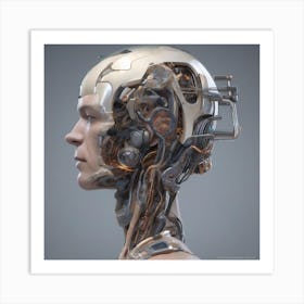 Robot Head Art Print