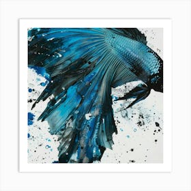 Blue Siamese Fish Art Print