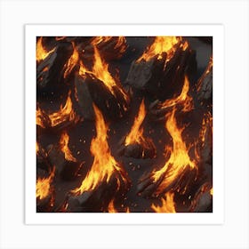 Flaming Rocks Art Print